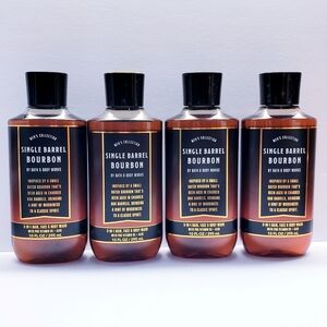 Bath & Body Works Men's Collection SINGLE BARREL BOURBON Body Wash, 10 Oz (4pcs)